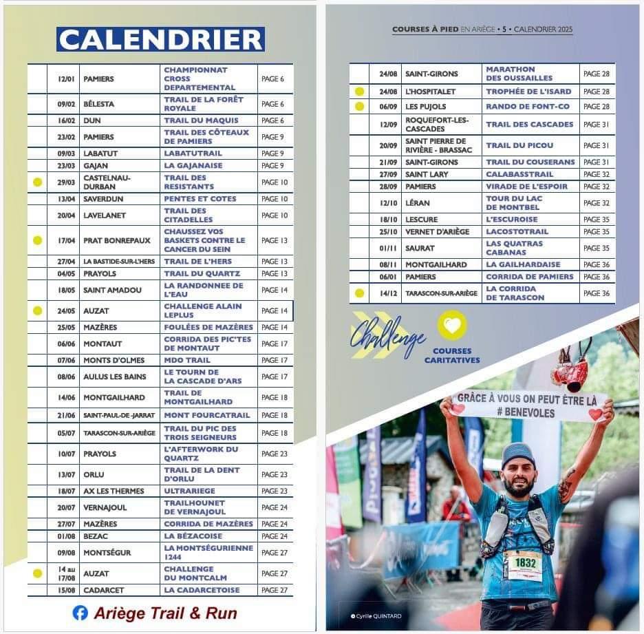 Calendrier courses ariege 2025
